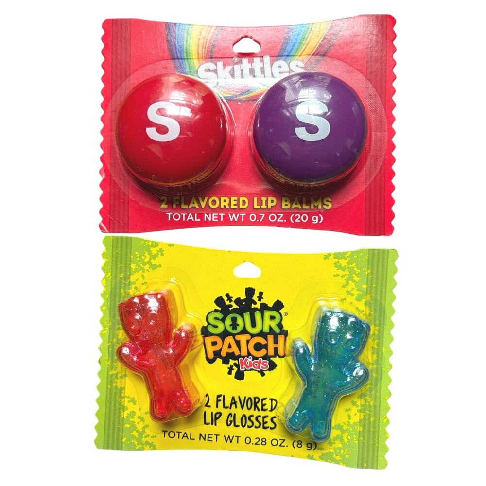 NEW Candy Lip Balm & Gloss Bundle - Skittles & Sour Patch Kids NIP